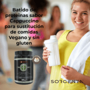 Cappuccino Batido de sustitución de Comidas para Control de Peso Vegan One Sorgenta   600gr - Sabor Capuchino - Imagen 3