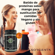 Sabor Mango Batido de sustitución de Comidas para Control de Peso Vegan One Sorgenta  600gr - Mango - Imagen 3