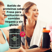 Fresa Batido de sustitución de Comidas para Control de Peso Vegan One Sorgenta 600gr - Sabor Fresa - Imagen 3