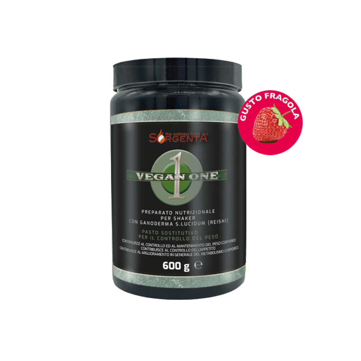 batidos perder peso fresa vegan one sin gluten (2) Fresa Batido de sustitución de Comidas para Control de Peso Vegan One Sorgenta 600gr - Sabor Fresa - Imagen 1