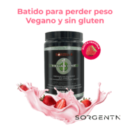 Fresa Batido de sustitución de Comidas para Control de Peso Vegan One Sorgenta 600gr - Sabor Fresa - Imagen 2