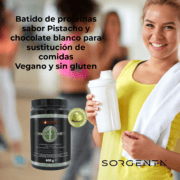 Pistacho y Chocolate Blanco Batido de sustitución de Comidas para Control de Peso Vegan One Sorgenta   600gr - Sabor Pistacho y Chocolate Blanco - Imagen 3